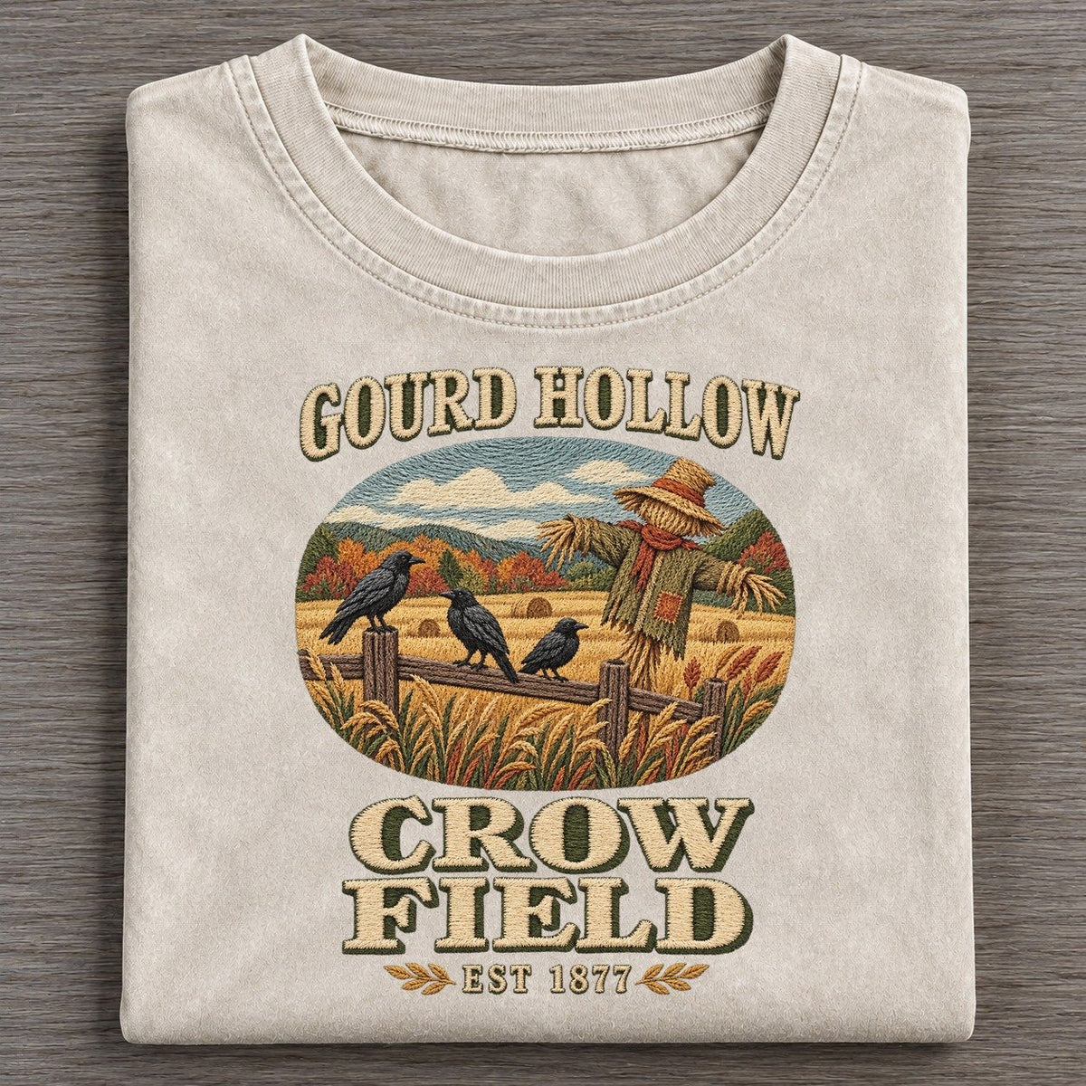 Crow Field Gourd Hollow Vintage T-shirt – Off White
