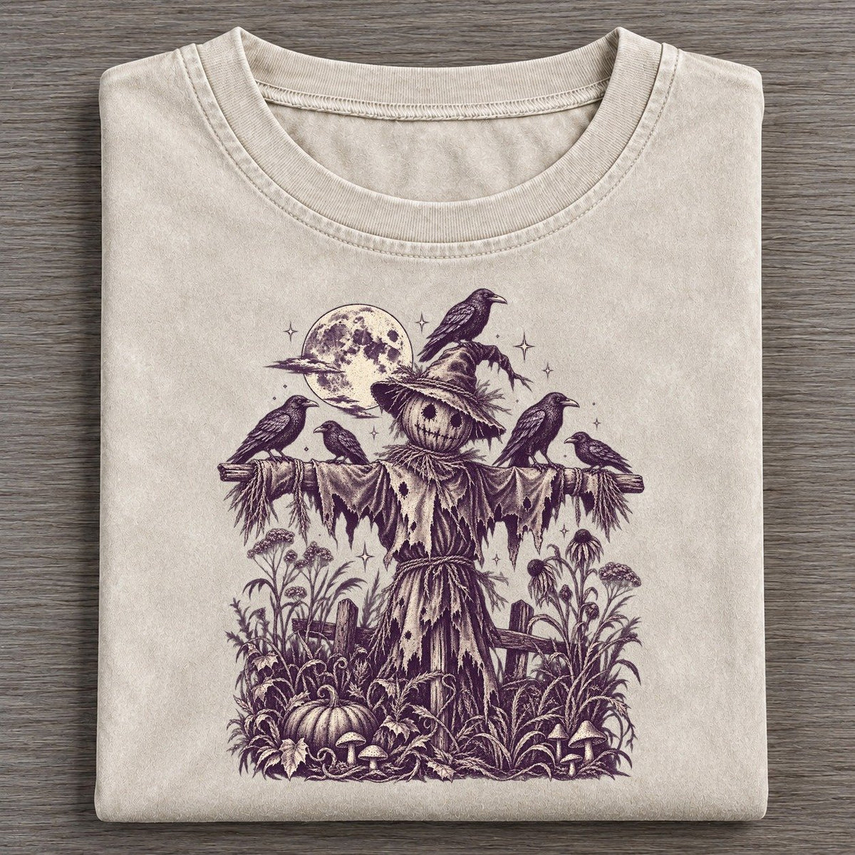 Crows On The Scarecrow Midnight Haunt Vintage T-shirt – Off White