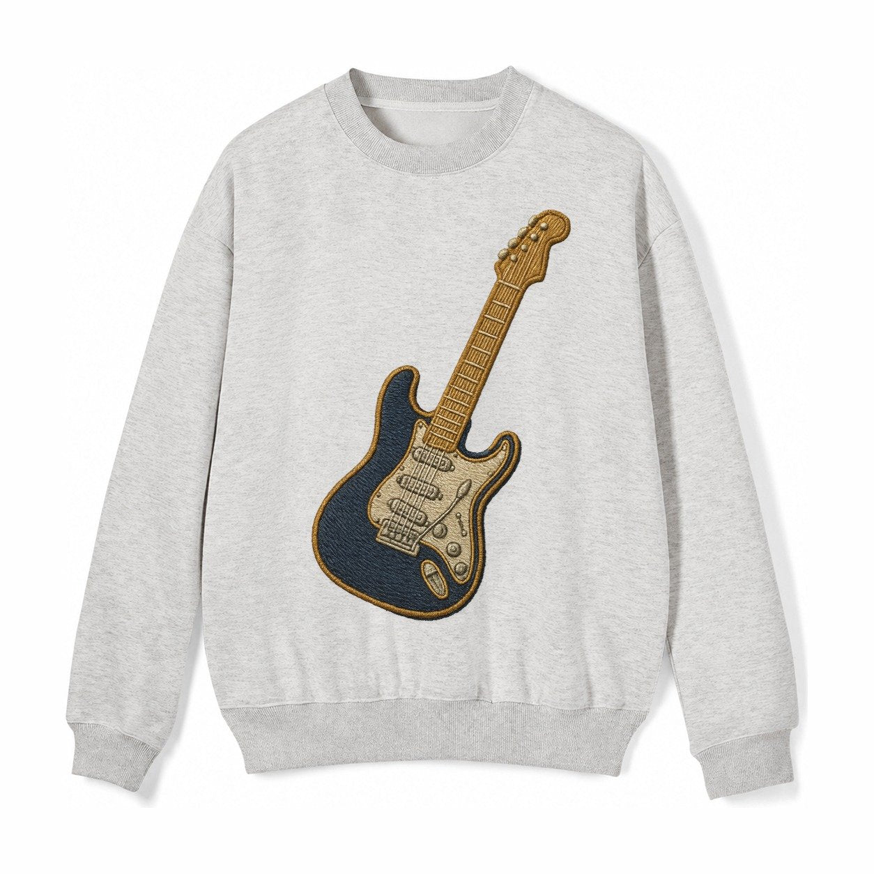 Electric Guitar Fleece Sweatshirt – Light Gray