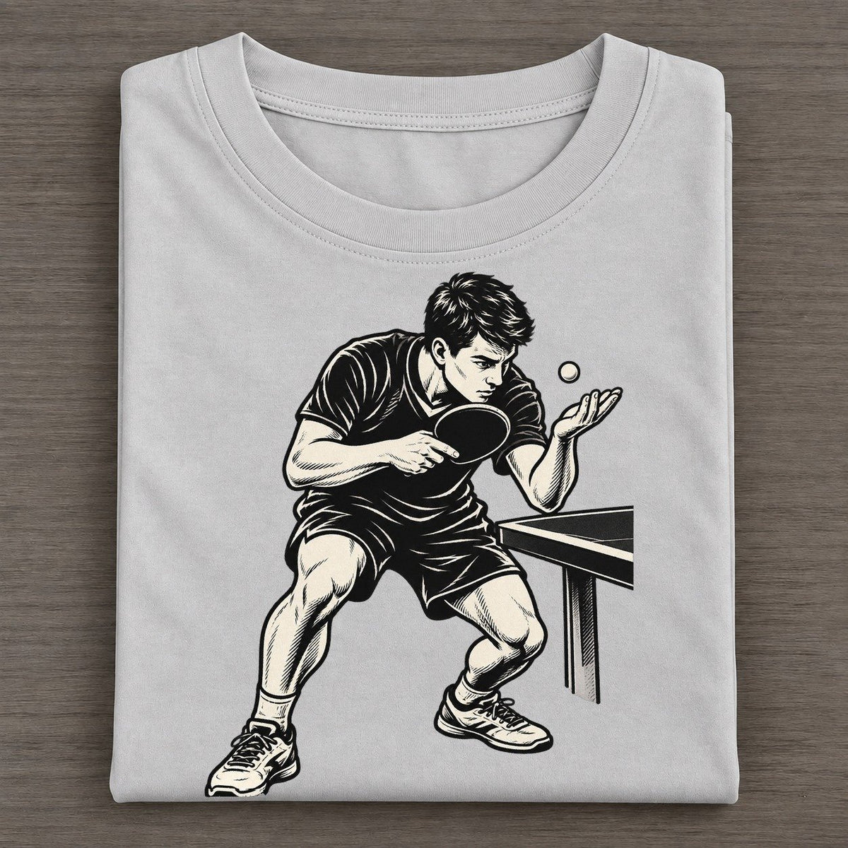 Table Tennis Low Toss Serve Global Sports Ink Figures Classic T-shirt – Grey