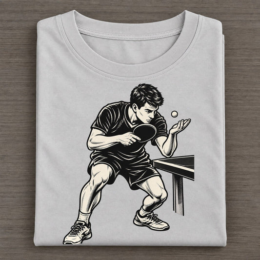 Table Tennis Low Toss Serve Global Sports Ink Figures Classic T-shirt – Grey