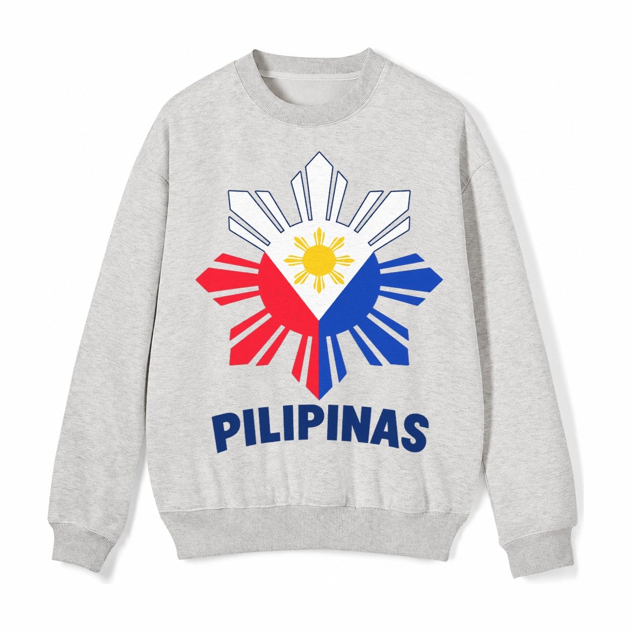 Philippines Sun Stars Fleece Sweatshirt – Light Gray