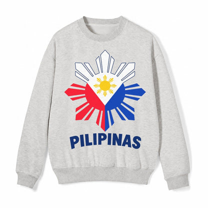 Philippines Sun Stars Fleece Sweatshirt – Light Gray