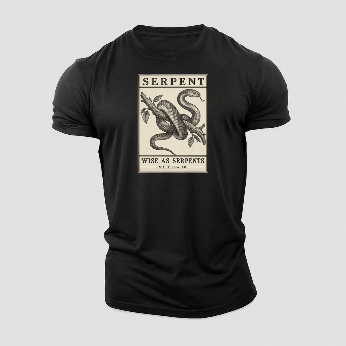 Serpent Specimen Plate Creature Canticle Cotton T-Shirt – Black