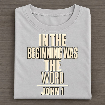In The Beginning Was Plain Gospel Classic T-shirt – Grey