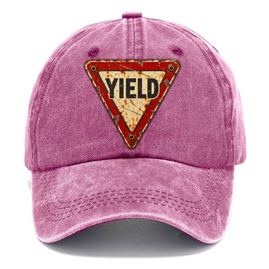 Downward Yield Triangle Weathered Sign Classic Cap – Dusty Rose
