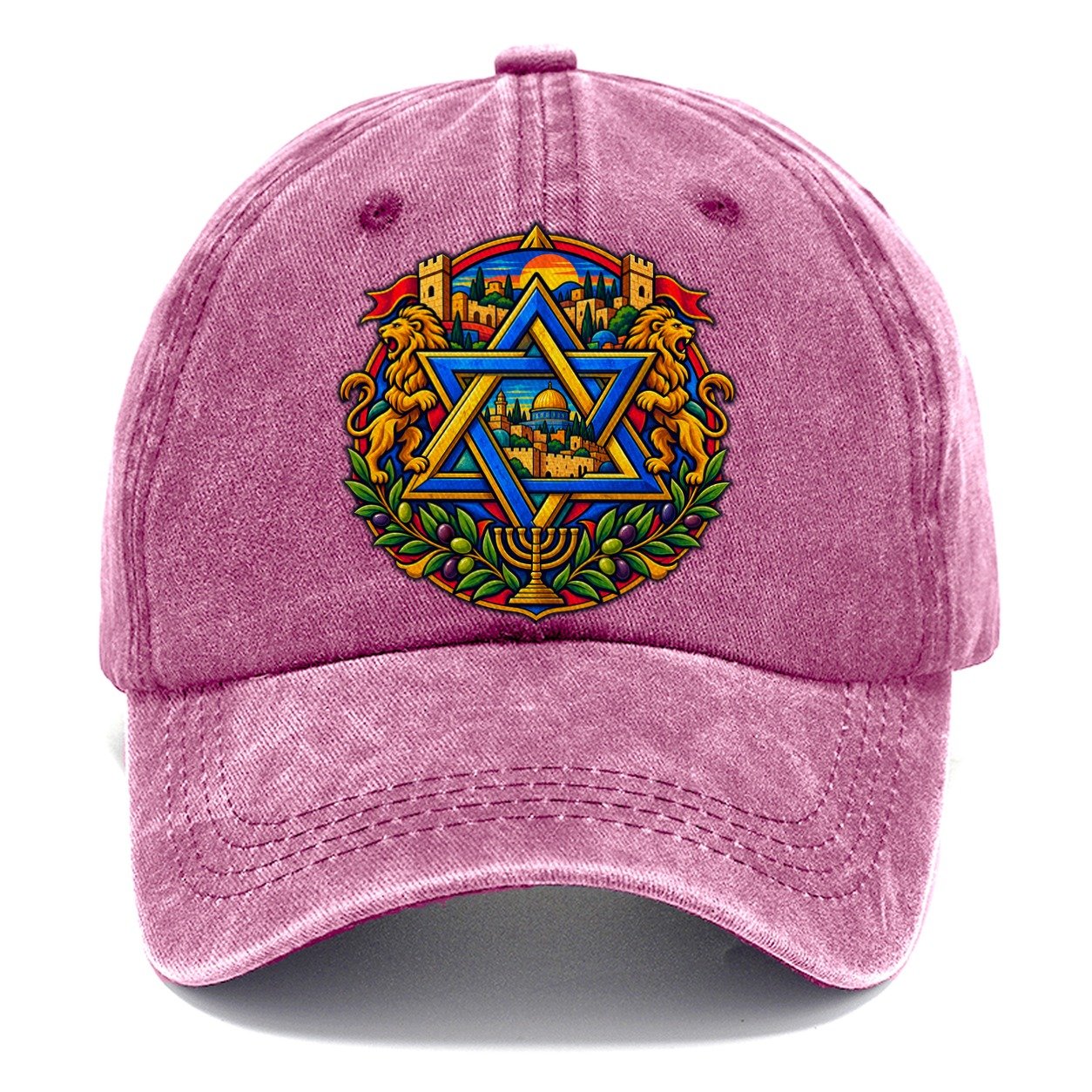 Interwoven Star Of David Jerusalem Classic Cap – Dusty Rose