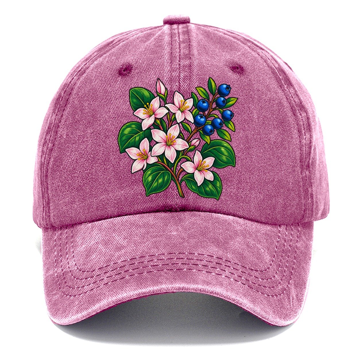 Nova Scotia Mayflower And Wild Blueberries Canada Cultural Icons Classic Cap – Dusty Rose