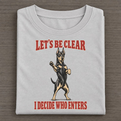 Doberman Pinscher Dog Declarations Classic T-shirt – Grey