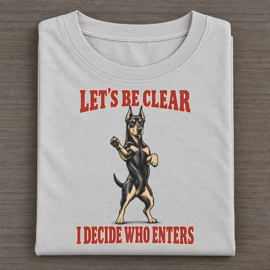 Doberman Pinscher Dog Declarations Classic T-shirt – Grey