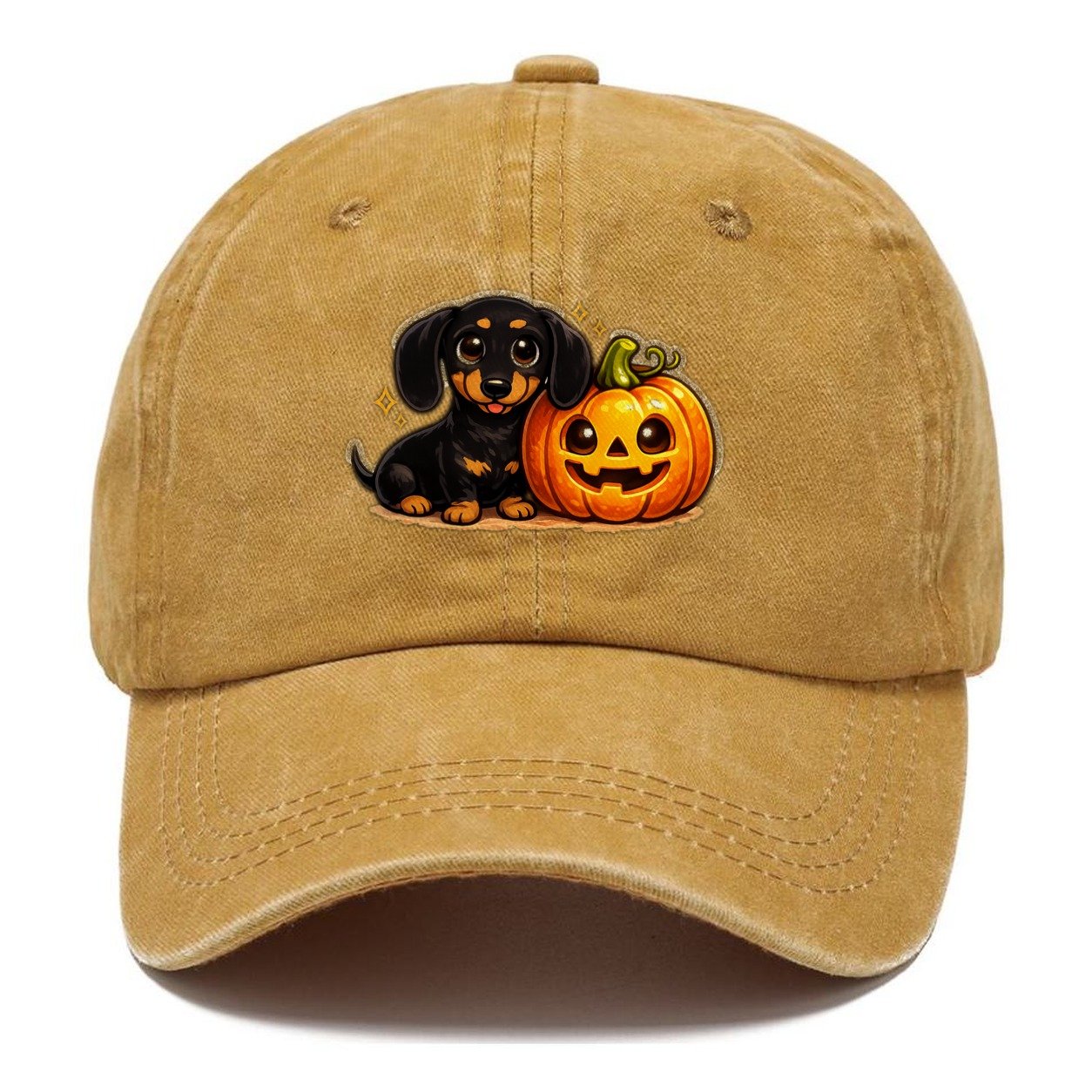 Dachshund Halloween Pumpkin Classic Cap – Golden Harvest
