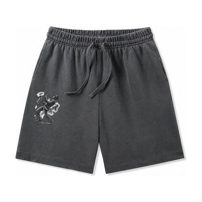 Saxophonist Playing Jazz In Smoky Room Washed Shorts – Dark Gray