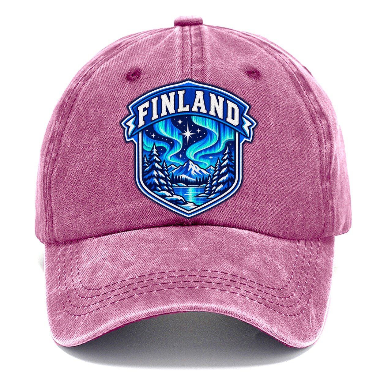 Finland Retro Badge Country Logos Classic Cap – Dusty Rose