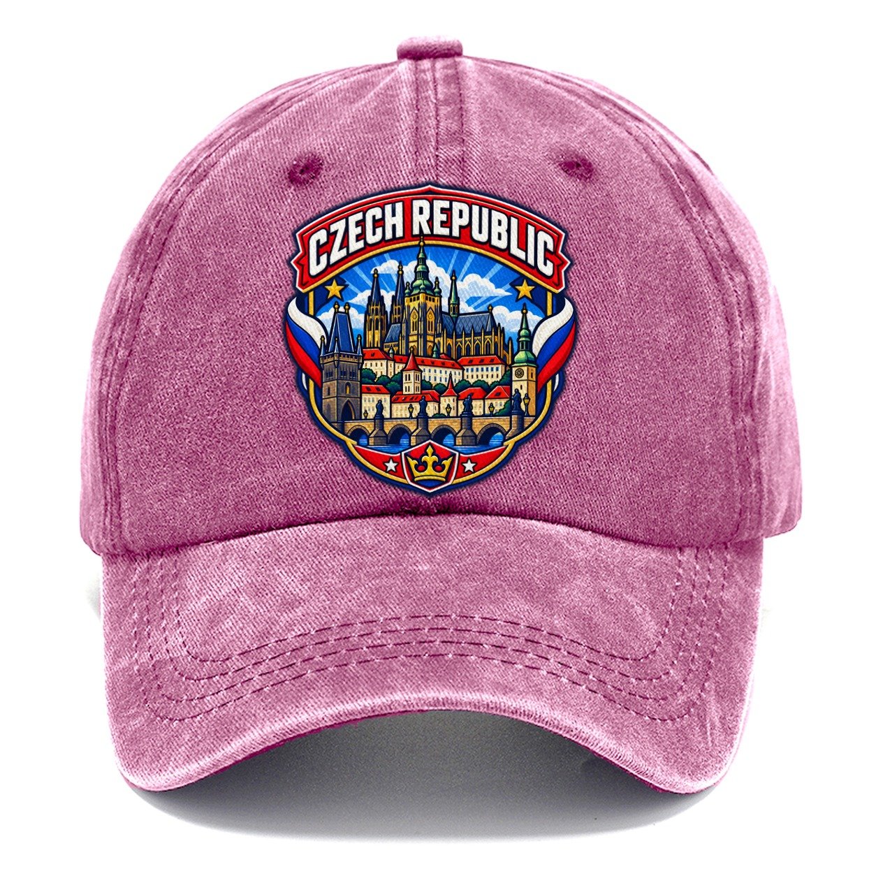 Czech Republic Retro Badge Country Logos Classic Cap – Dusty Rose