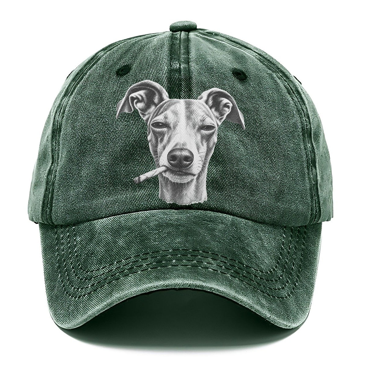Whippet A Loosely Hand Rolled Cigarette Smoking Dogs Smoking Dogs Portraits Classic Cap – Forest Mist