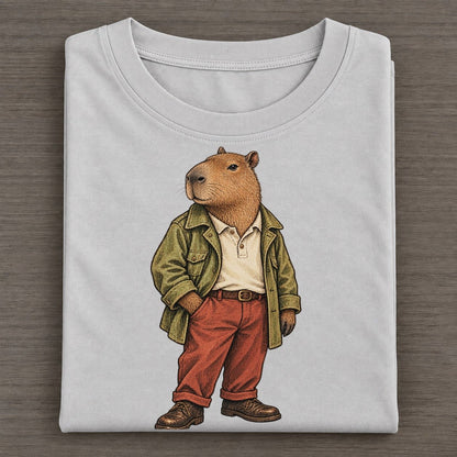 Capybara Wardrobe Portrait Wild Wardrobe Portraits Classic T-shirt – Grey