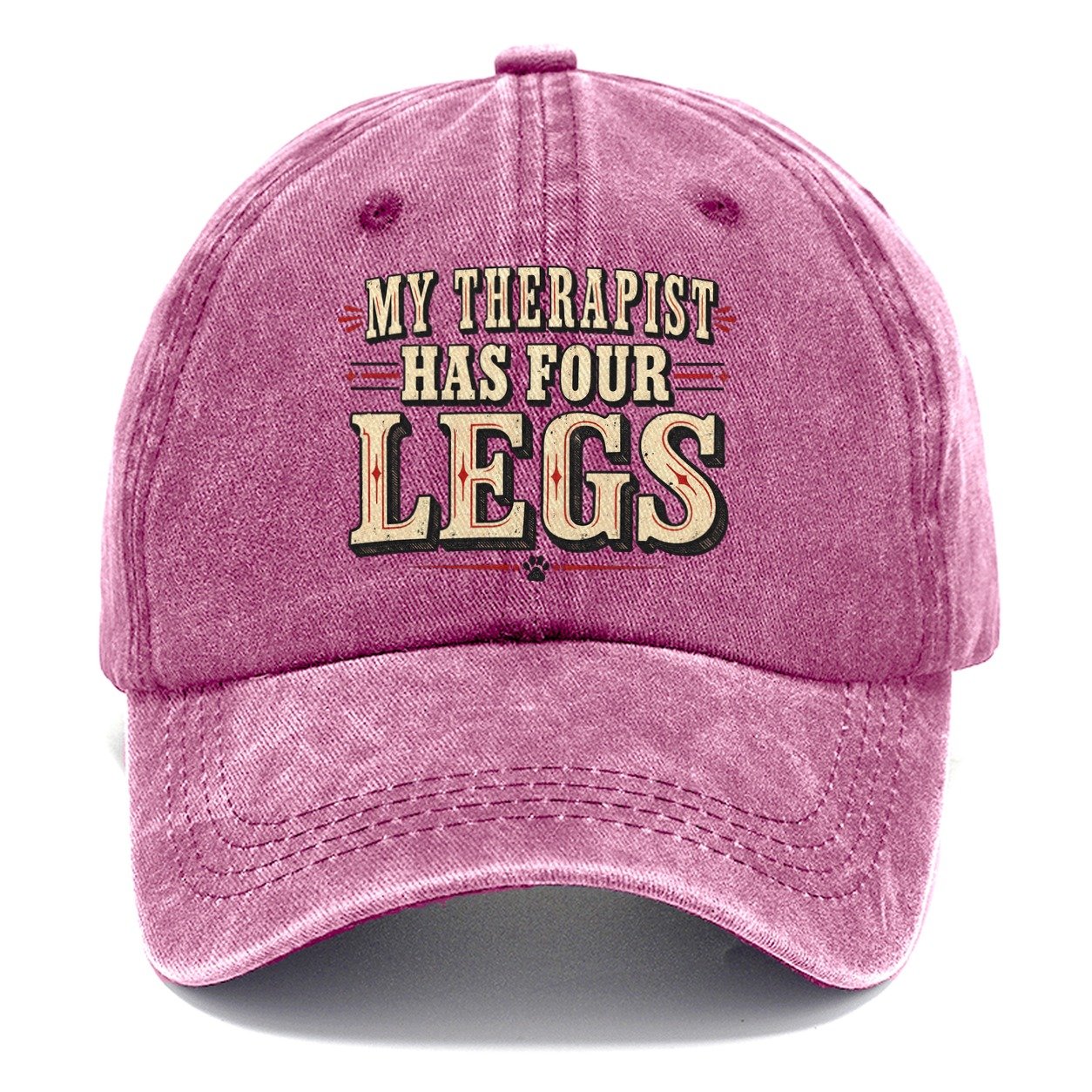 My Therapist Has Four Legs American Wit Classic Cap – Dusty Rose