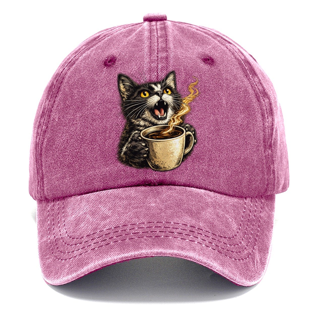 Premium Caffeinated Black Cat Classic Cap – Dusty Rose