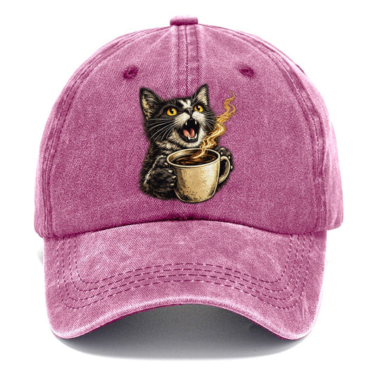 Premium Caffeinated Black Cat Classic Cap – Dusty Rose