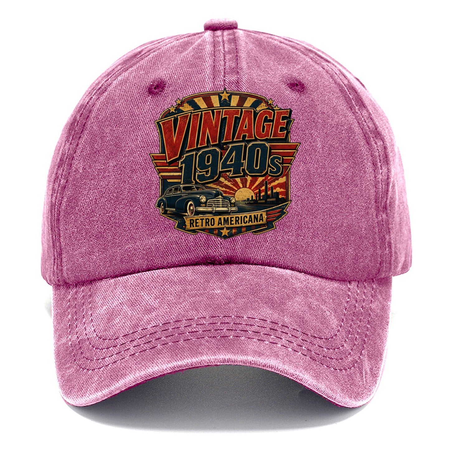 Vintage 1940S Retro Americana Classic Cap – Dusty Rose