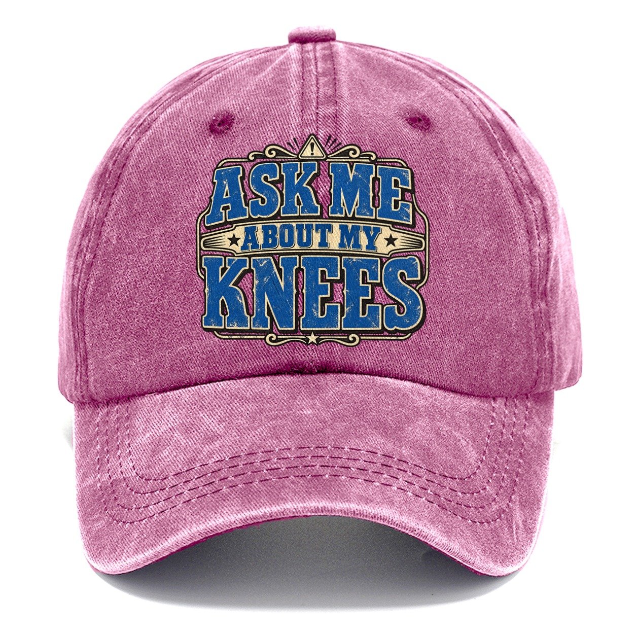 Ask Me About My Knees American Wit Classic Cap – Dusty Rose
