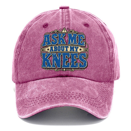 Ask Me About My Knees American Wit Classic Cap – Dusty Rose
