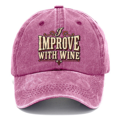 I Improve With Wine American Wit Classic Cap – Dusty Rose