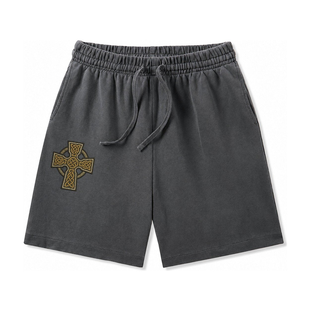Celtic Cross Washed Shorts – Dark Gray