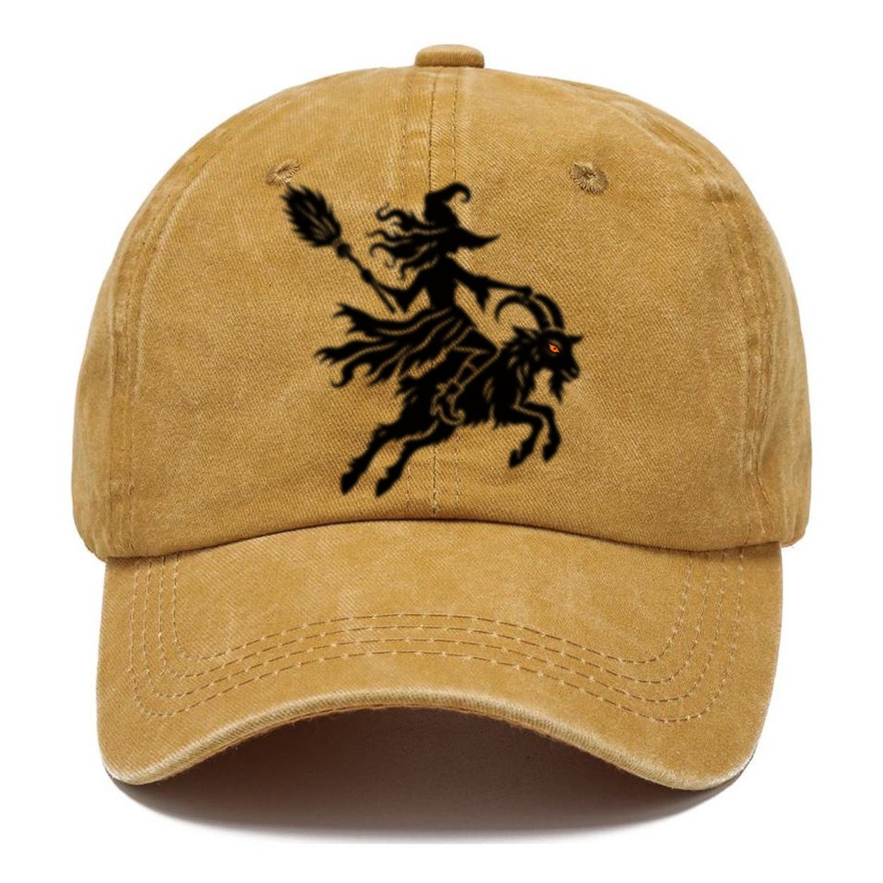Medieval Woodcut Witch On A Goat Witch Magic Classic Cap – Golden Harvest