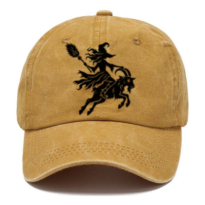 Medieval Woodcut Witch On A Goat Witch Magic Classic Cap – Golden Harvest