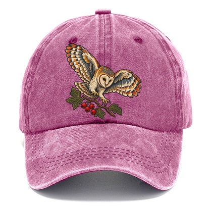 Barn Owl And Hawthorn Berries Uk Culture Heritage Classic Cap – Dusty Rose