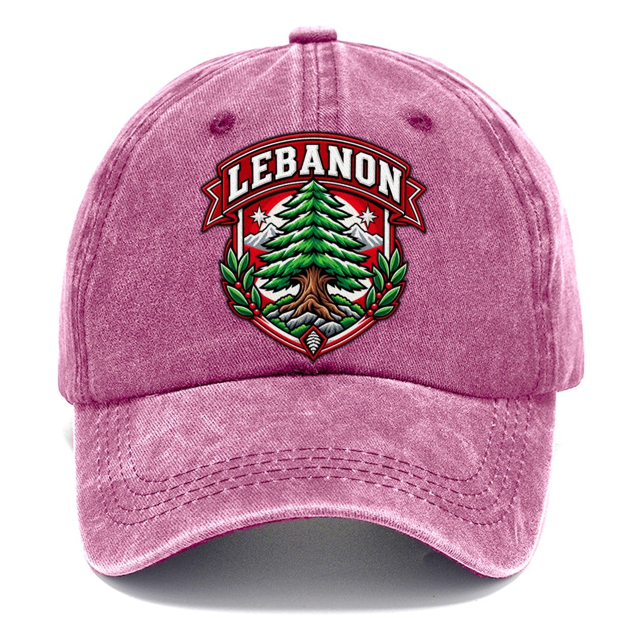 Lebanon Retro Badge Country Logos Classic Cap – Dusty Rose