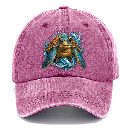 Ornate Sea Turtle Waves Classic Cap – Dusty Rose