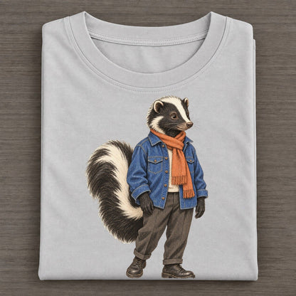 Striped Skunk Wardrobe Portrait Wild Wardrobe Portraits Classic T-shirt – Grey