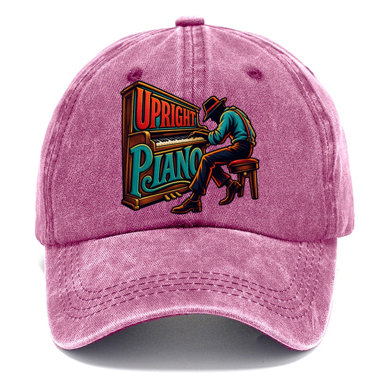 Upright Piano Wordmark Music Instruments Classic Cap – Dusty Rose