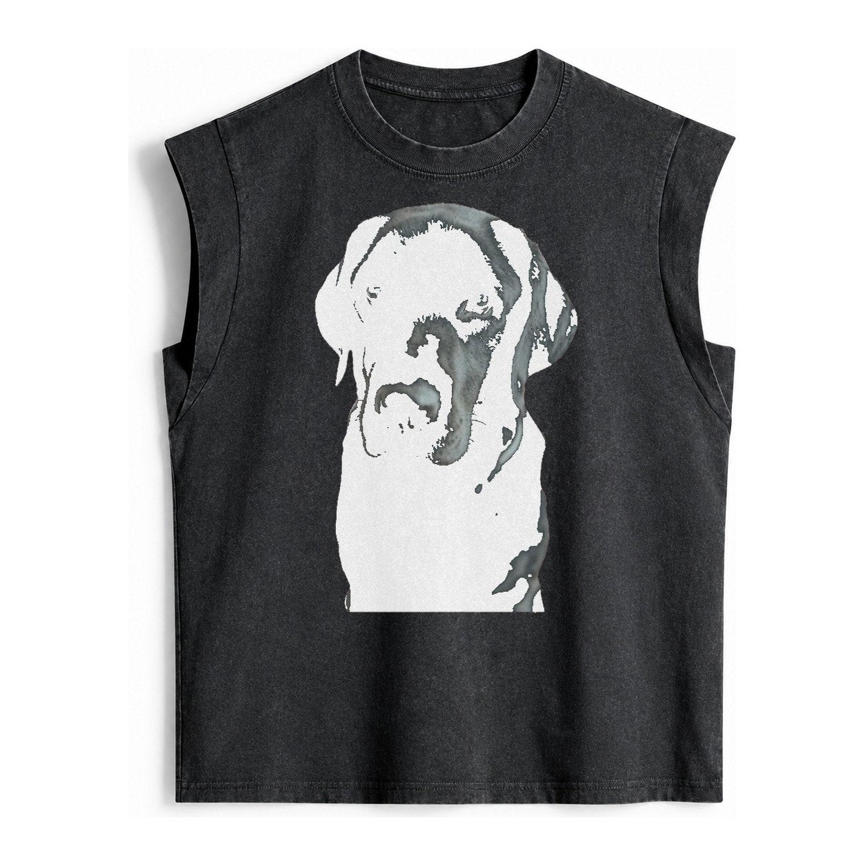Black Labrador Vintage Washed Tank – Black