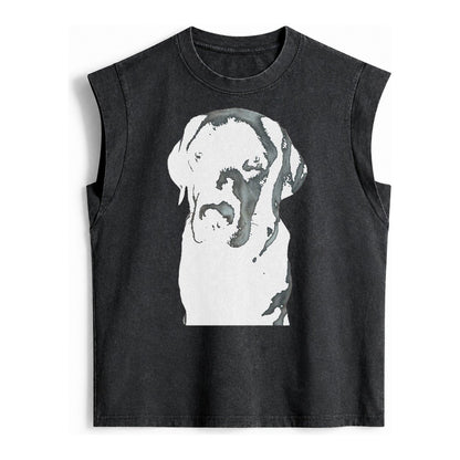 Black Labrador Vintage Washed Tank – Black