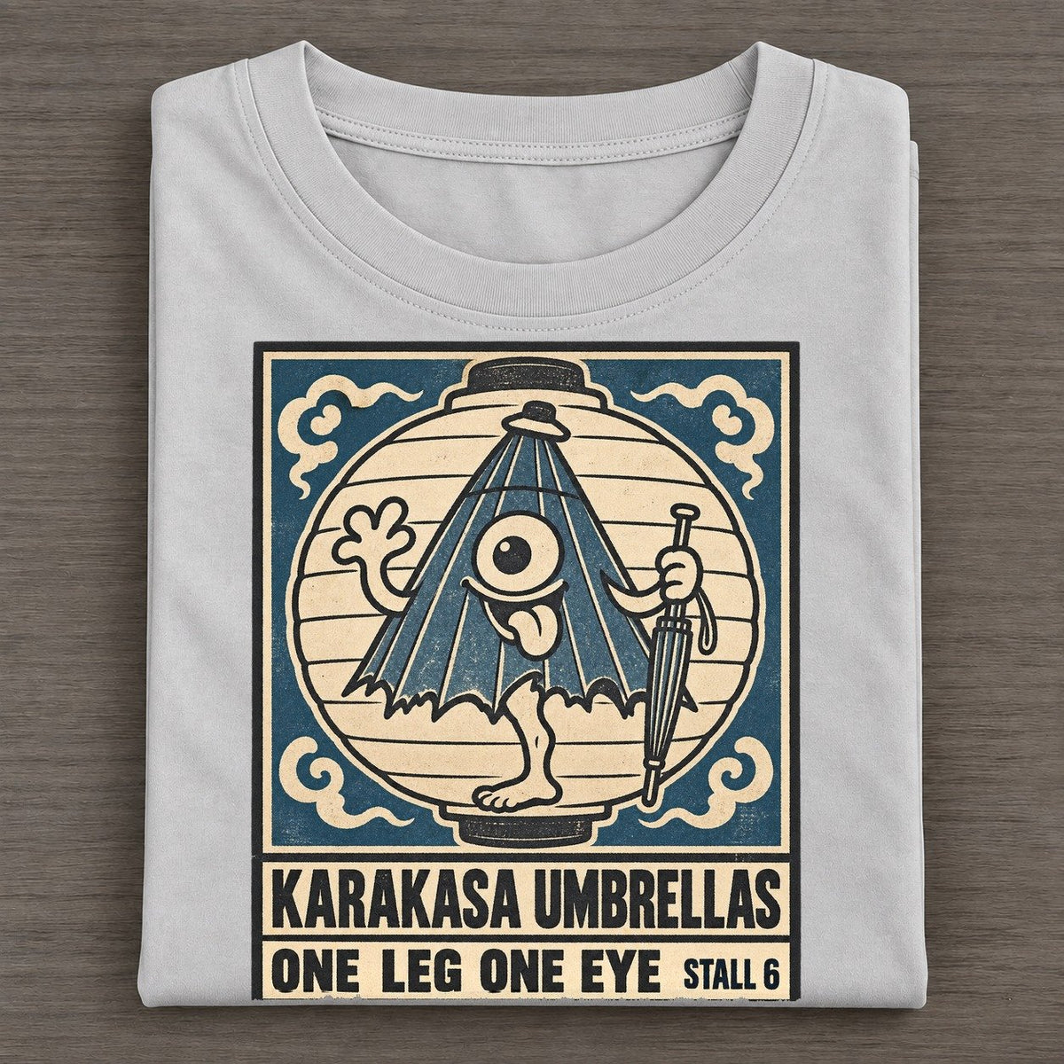 Karakasa Umbrellas Yokai Night Market Classic T-shirt – Grey