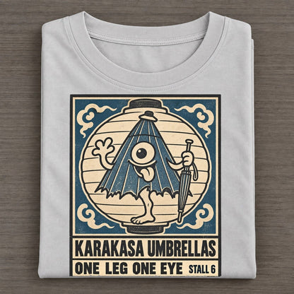 Karakasa Umbrellas Yokai Night Market Classic T-shirt – Grey