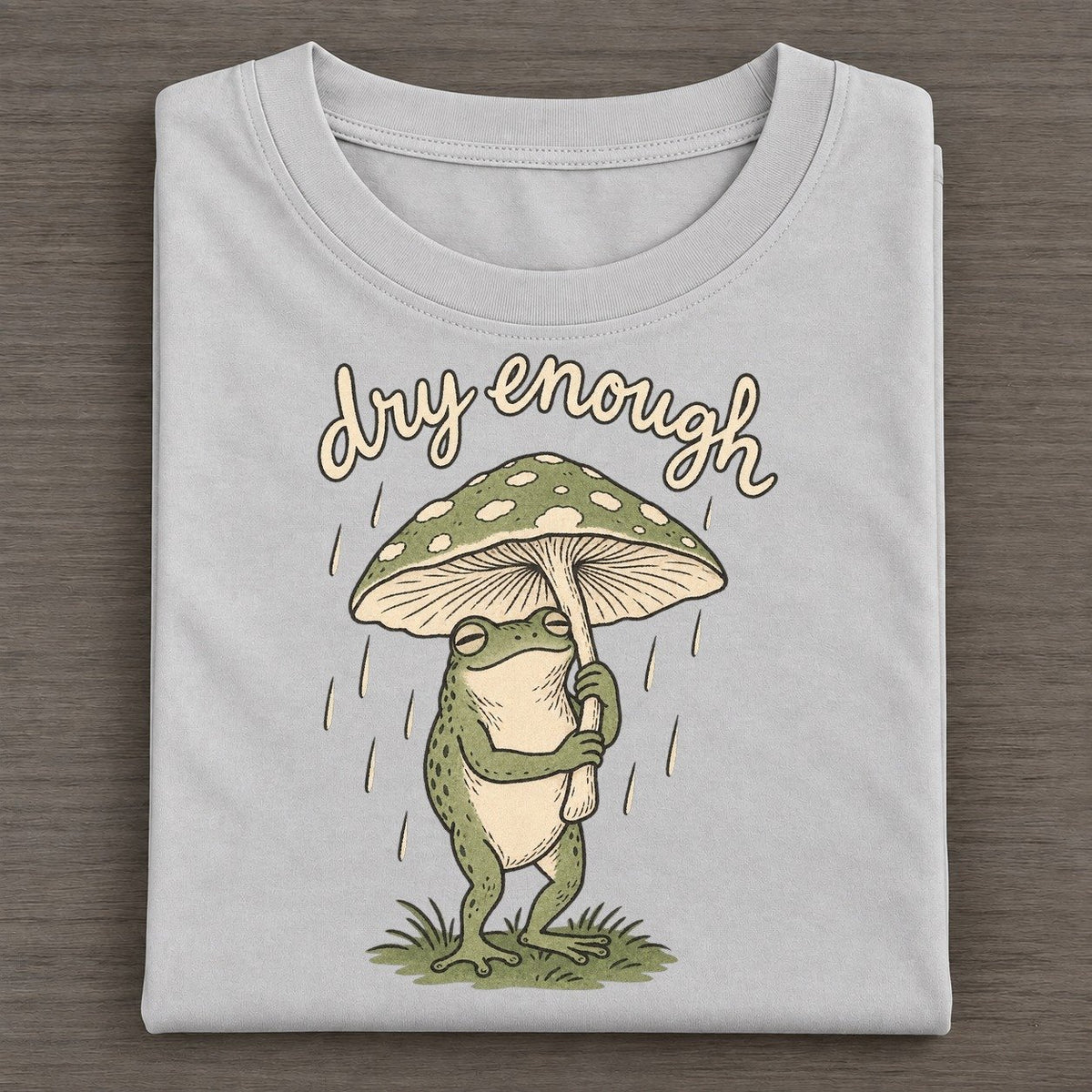 Mushroom Umbrella Pond Folk Classic T-shirt – Grey