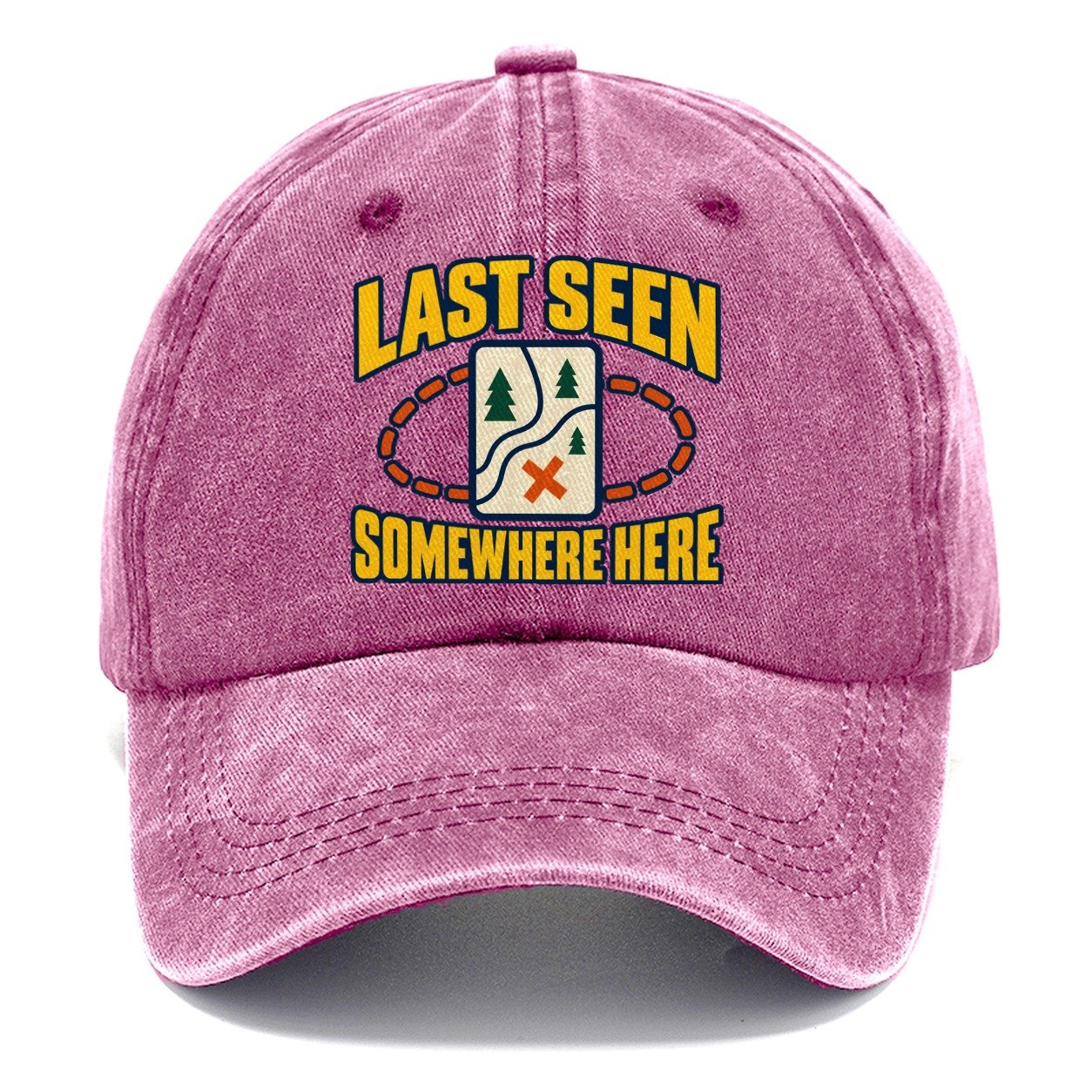 Last Seen Somewhere Here Disc Golf Classic Cap – Dusty Rose