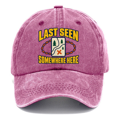 Last Seen Somewhere Here Disc Golf Classic Cap – Dusty Rose