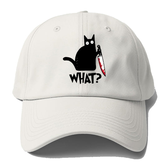 Black Cat What? Baseball Cap – Off White