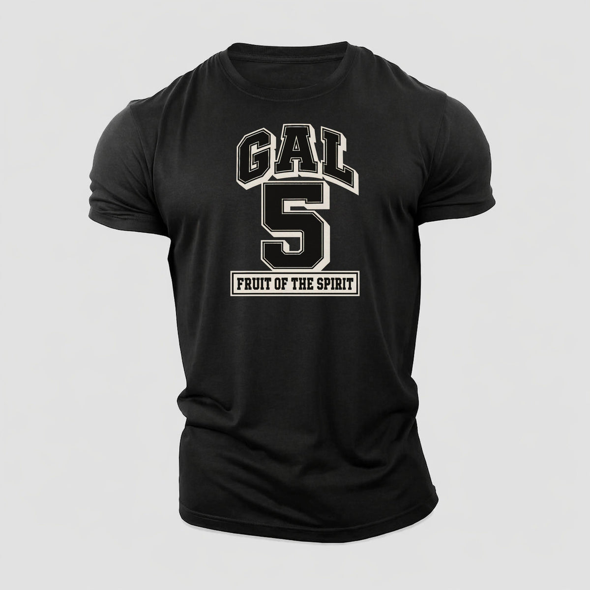 Galatians 5 Varsity Chapel Varsity Cotton T-Shirt – Black