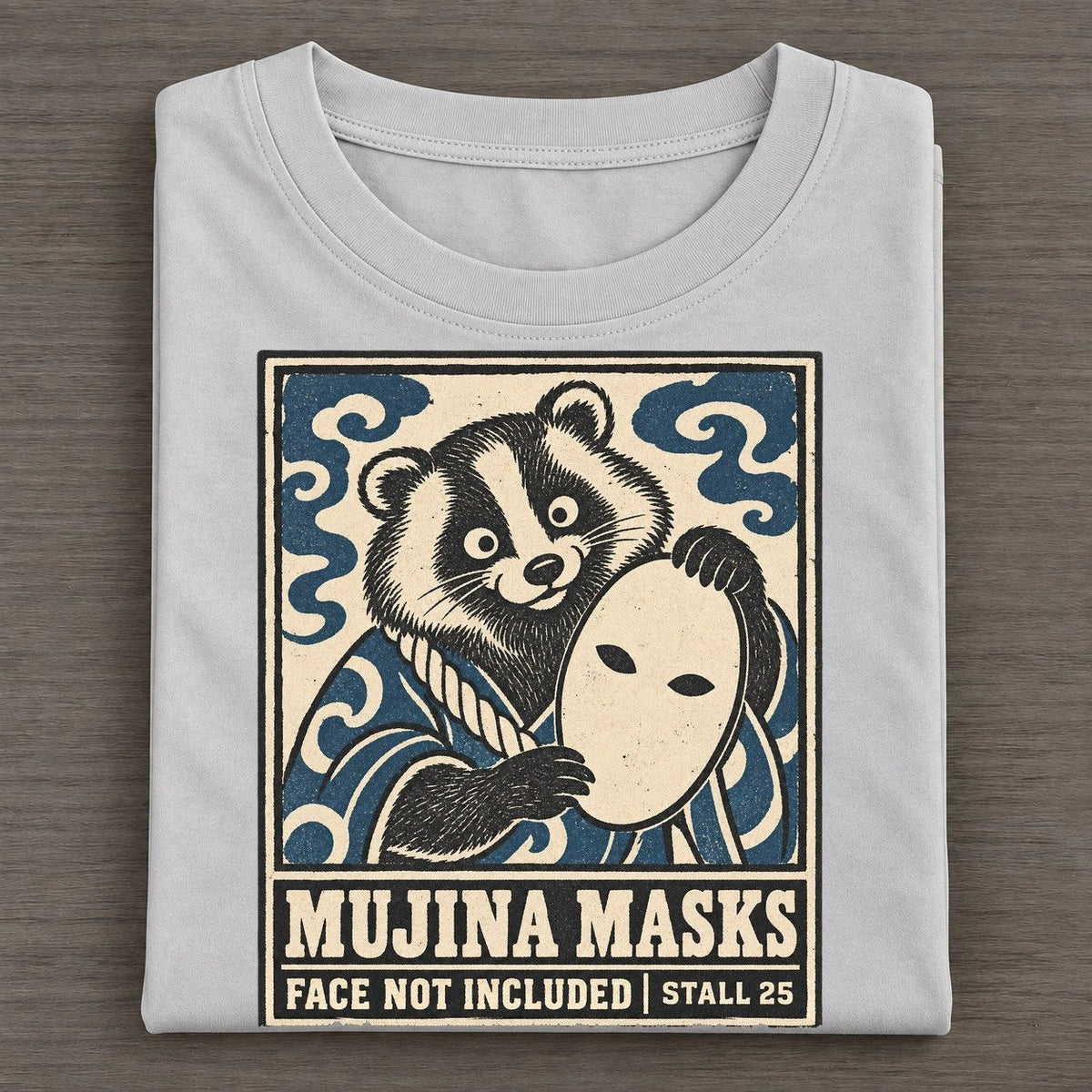 Mujina Masks Yokai Night Market Classic T-shirt – Grey