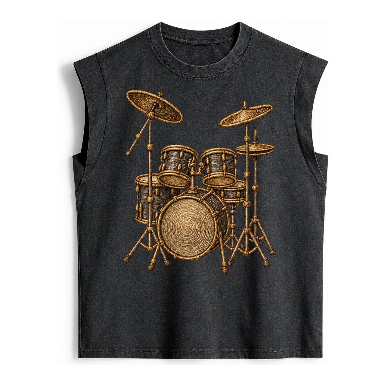 Drum Kit Vintage Washed Tank – Black