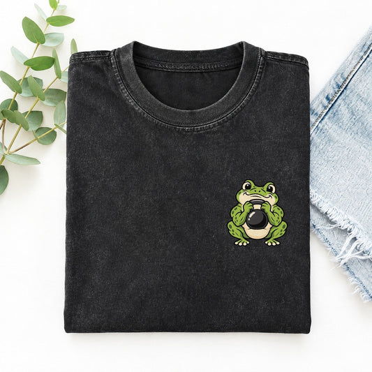 Kettlebell Frog Left Chest Vintage T-shirt – Black