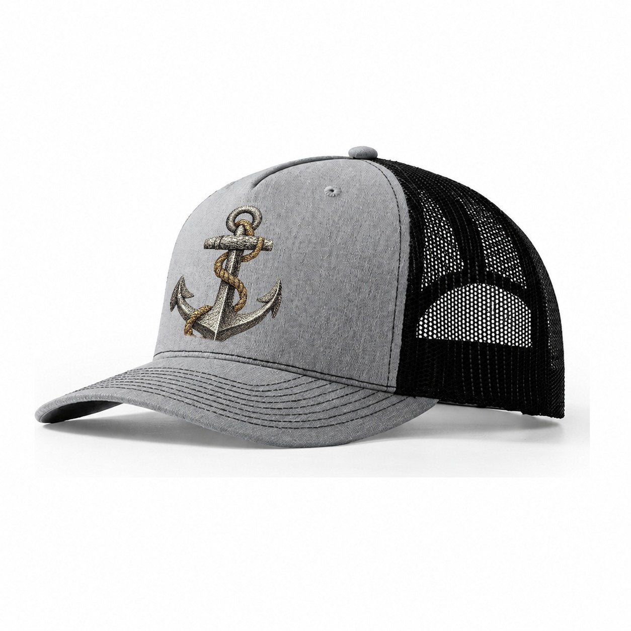 Anchor And Rope Trucker Hat – Sport Grey-Black