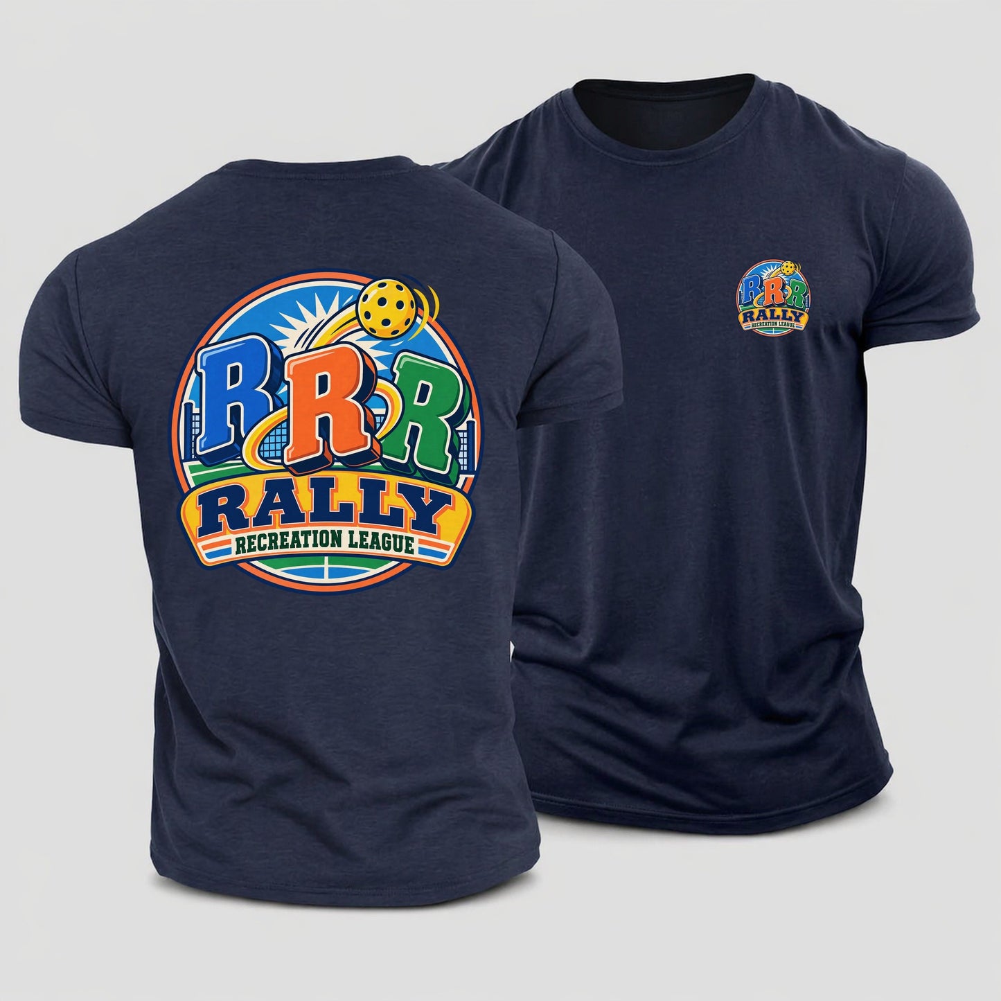 Rally Recreation League Pickleball Life Cotton T-Shirt – Navy