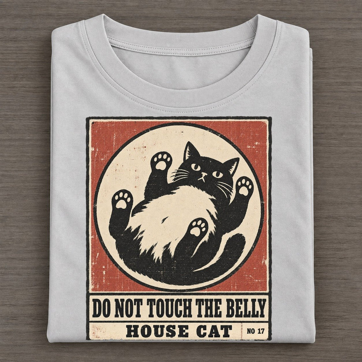 Do Not Touch The Belly Neko Says No Classic T-shirt – Grey